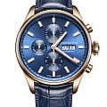 Aerowatch Aerowatch Les Grandes Classiques Chrono Day Date 61989 RO01  61989 RO01 механические мужские часы  синий циферблат, браслет кожаный — вид спереди